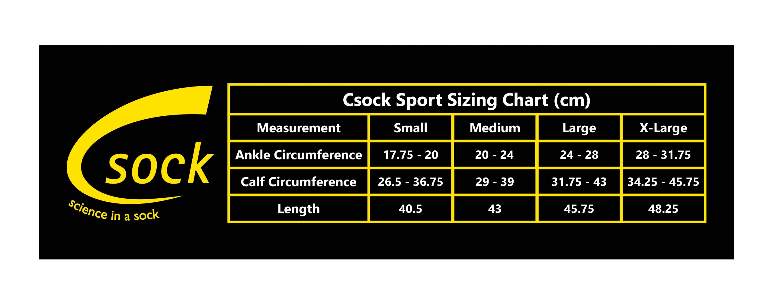 Csock Sport Sizing