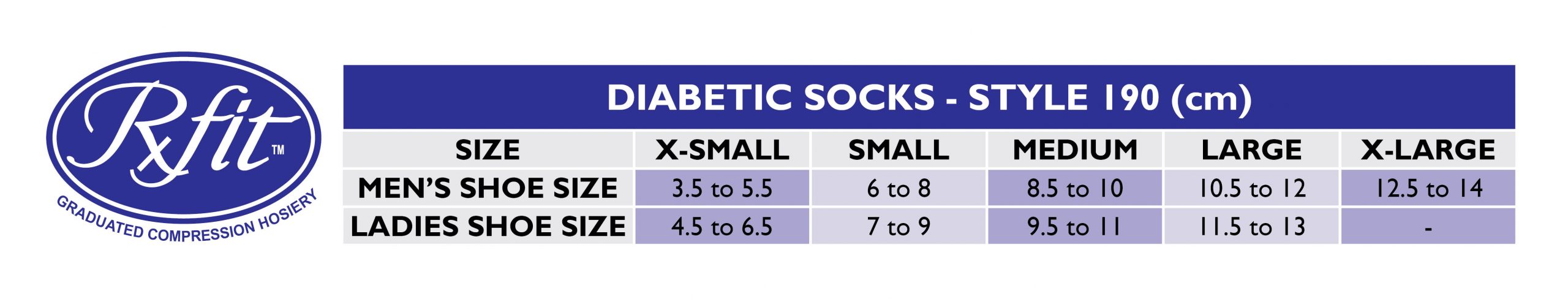 RxFit Diabetic 190 Sizing